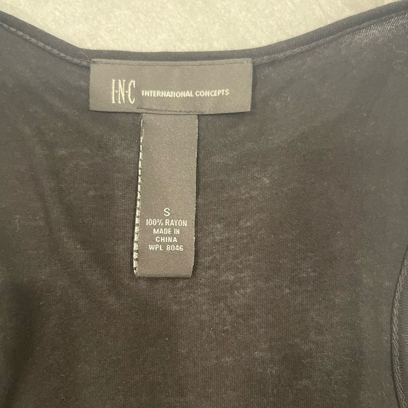 INC Black Studded Racerback Asymmetrical Top.Size S - Picture 7 of 11